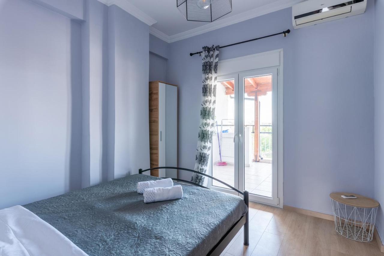 90 négyzetméteres, 2 hálószobás, 1 saját fürdőszobával rendelkező Apartman Vadaris-Dikastiria negye Szaloniki Kültér fotó
